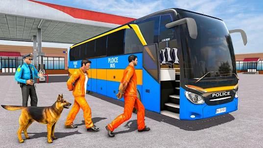 Police Bus Offroad Bus Game 3D