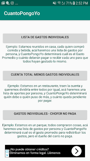 Android application Cuanto Pongo Yo screenshort