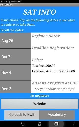 CHS Exam Hub Screen 2