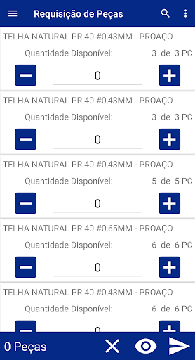 Requisição de Peças Screen 3