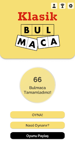 Android application Klasik Bulmaca screenshort