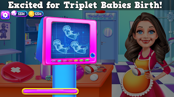 Mommy Birth Triplet Babies Learn Daily Professions
