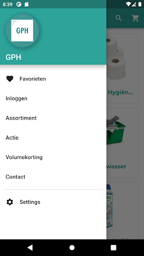 Android application GPH bestel app screenshort