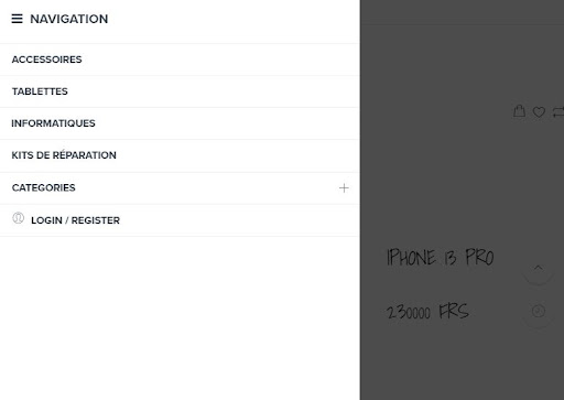 Android application sanaaccessoire screenshort