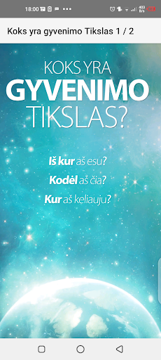Android application Koks yra gyvenimo Tikslas screenshort