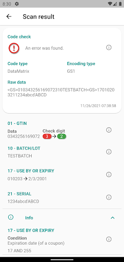 TQS Code Reader Screen 3