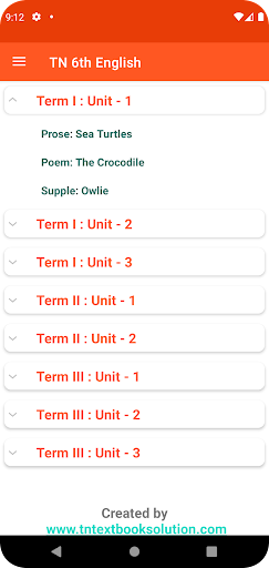 Android application TN 6th English Guide screenshort