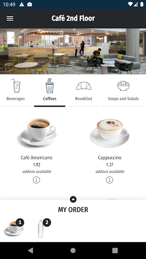 Android application Order@ISS screenshort