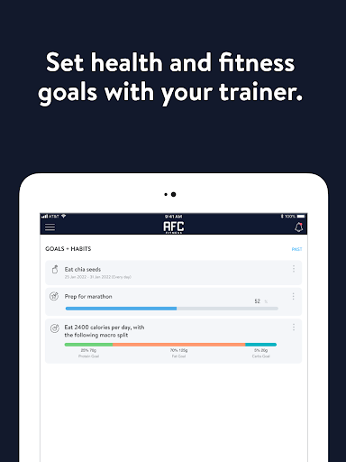 Screenshot of AFC Fitness Mobile
