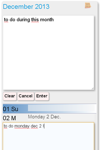 Apix Calendar Screen 2