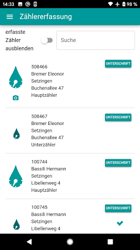 Zählerwechsel Screen 2