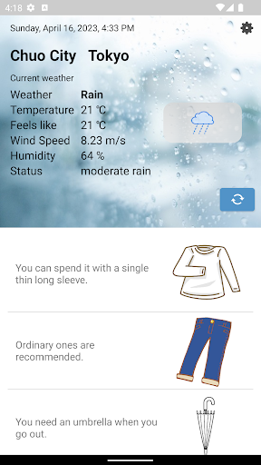 Weather&Clothes Screen 2