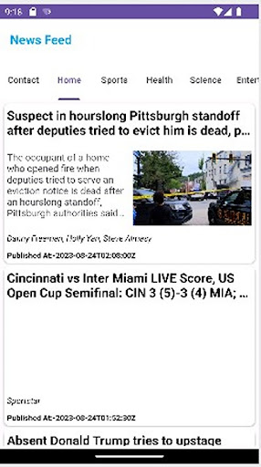 Android application News Application screenshort