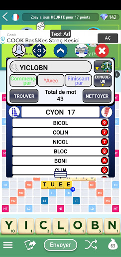 Android application Recherche des mot.Trouver des screenshort