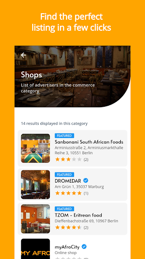 Android application myAfroCity : black directory screenshort