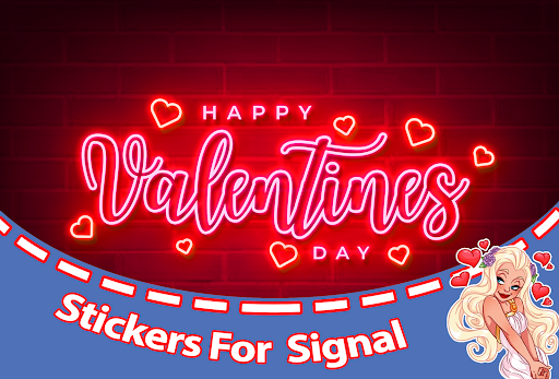 Android application Stickers for Signal valentine screenshort