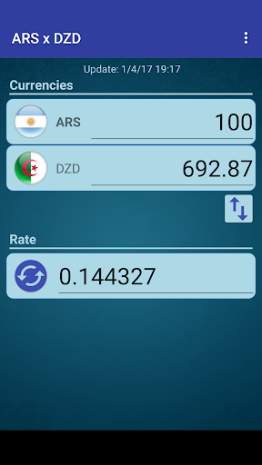 Android application Arg. Peso x Algerian Dinar screenshort