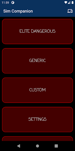 Android application Sim Companion (FS 2020, Elite screenshort
