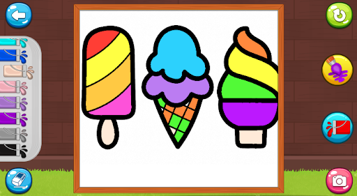 Android application coloring sweet ice cream boba screenshort