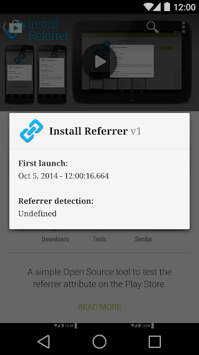 Android application Install Referrer screenshort
