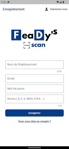 Android application Feady's Scan screenshort