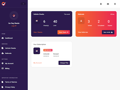 Car Reg Checks - Trade
