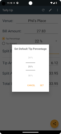 Tally Up - Tip Calculator Screen 3