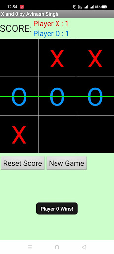 Android application Tic Tac Toe screenshort