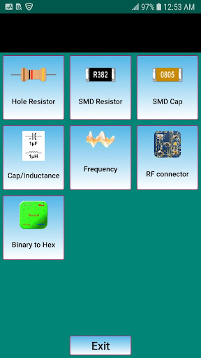 Android application SMD Resistor Code screenshort