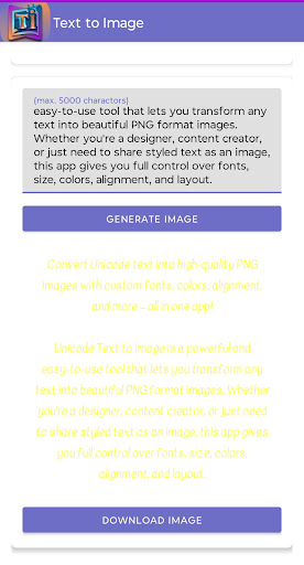 Unicode Text to PNG Image