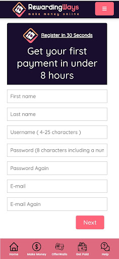 RewardingWays Paid Surveys Screen 3