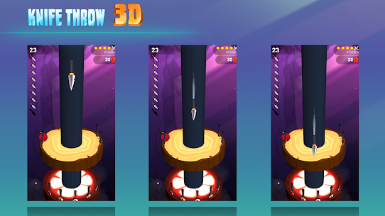 Knife Throw 3D MOD APK (UNLIMITED GOLD/UNLIMITED SPIN) 2