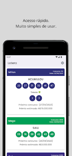 Android application Lotera - Resultados Loterias screenshort