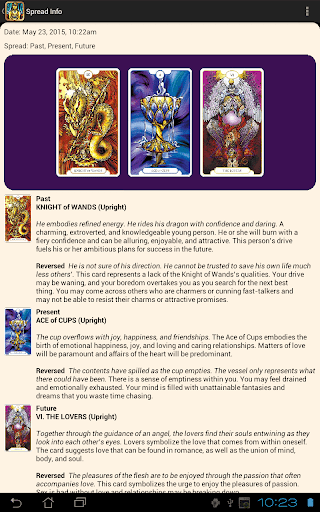 Screenshot of Revelations Tarot