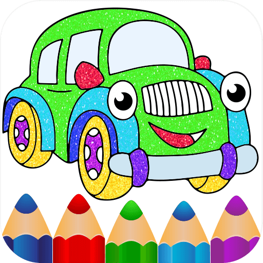 Glitter vehicles coloring book Download on Windows