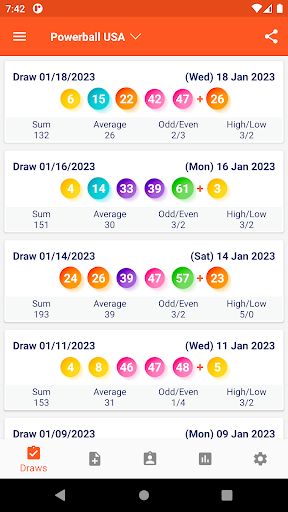 Android application LotteryResult | GenerateNumber screenshort
