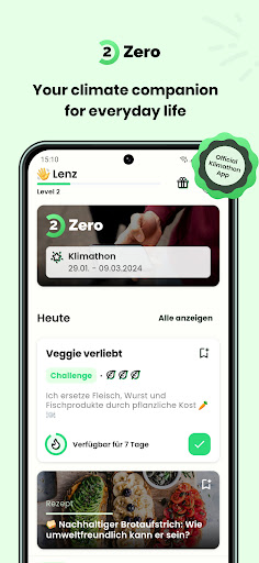 Android application 2zero - Sustainable Living screenshort
