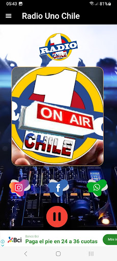 Android application Radio Uno Chile screenshort
