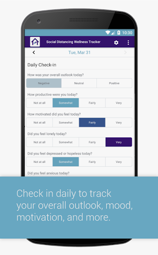 Screenshot of eMoods Wellness Tracker