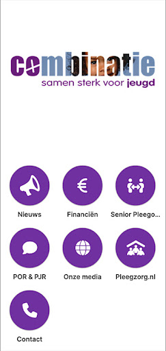 Android application Pleegzorg CombinatieJeugdzorg screenshort