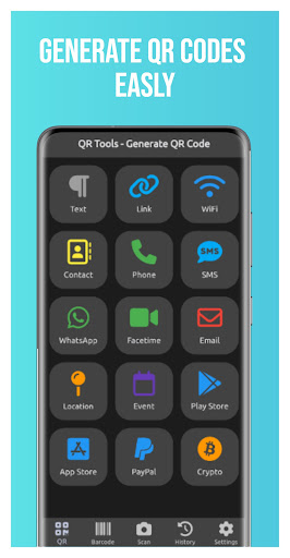 Android application QR Tools screenshort