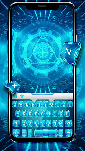 Android application Mechanic Blue Tech Keyboard Th screenshort