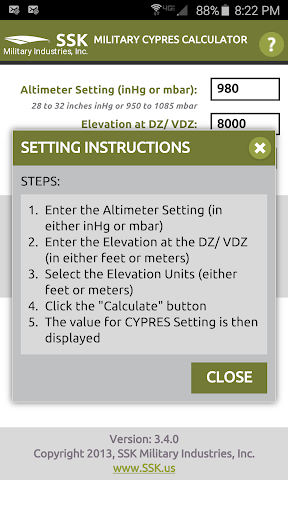 Military CYPRES Calculator Screen 3