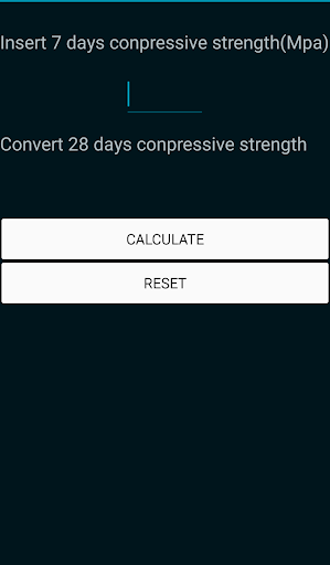 Android application Convert concrete strength screenshort