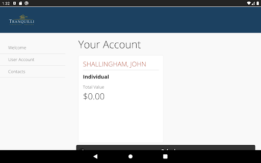 Android application Tranquilli Financial Advisor screenshort