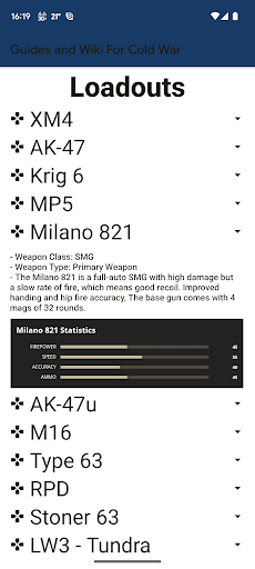 Android application Guides and Wiki for CoW:CW screenshort