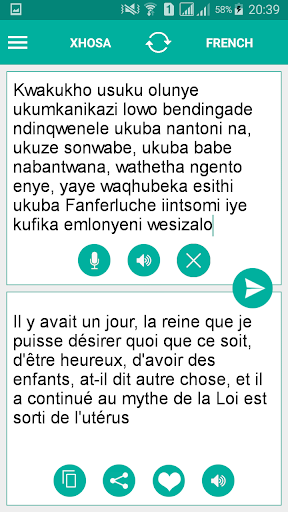 Xhosa French Translator Screen 2