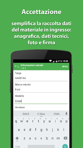 Android application Dayevai - accettazione e rilev screenshort