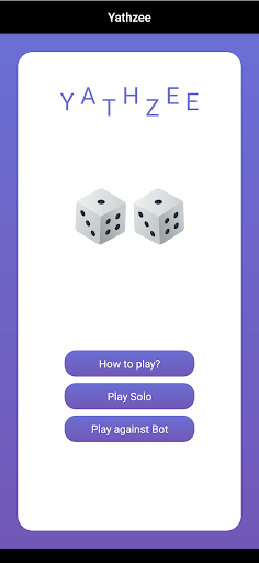 Android application Yathzee screenshort
