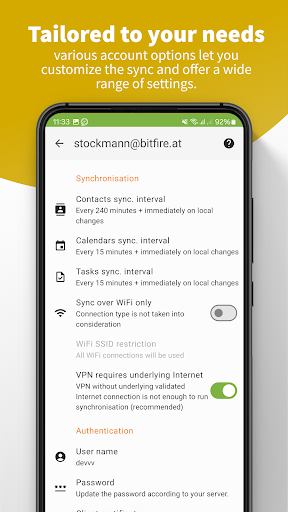 Screenshot of DAVx⁵ – CalDAV CardDAV WebDAV